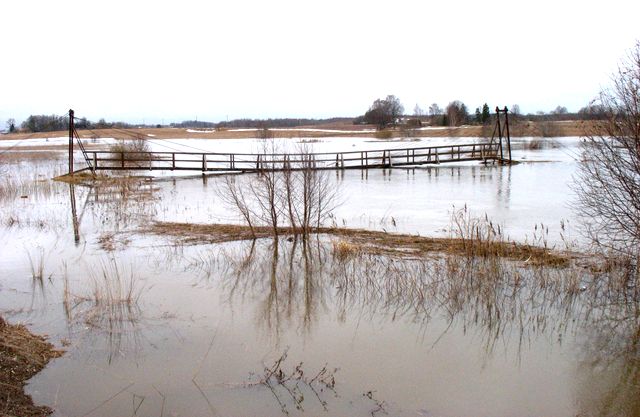 Pūrenieki izglābuši gājēju tiltu