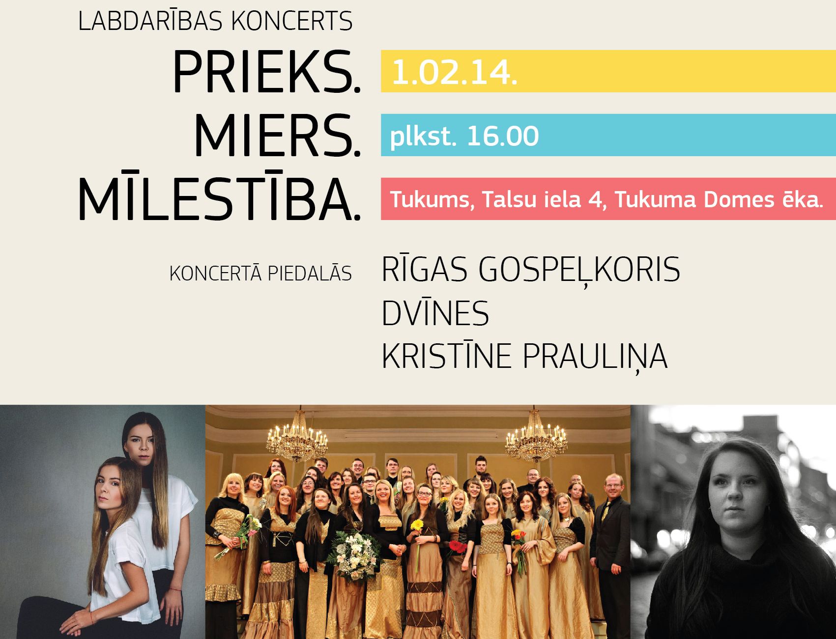 Tukumā notiks labdarības koncerts ģimeņu atbalstam