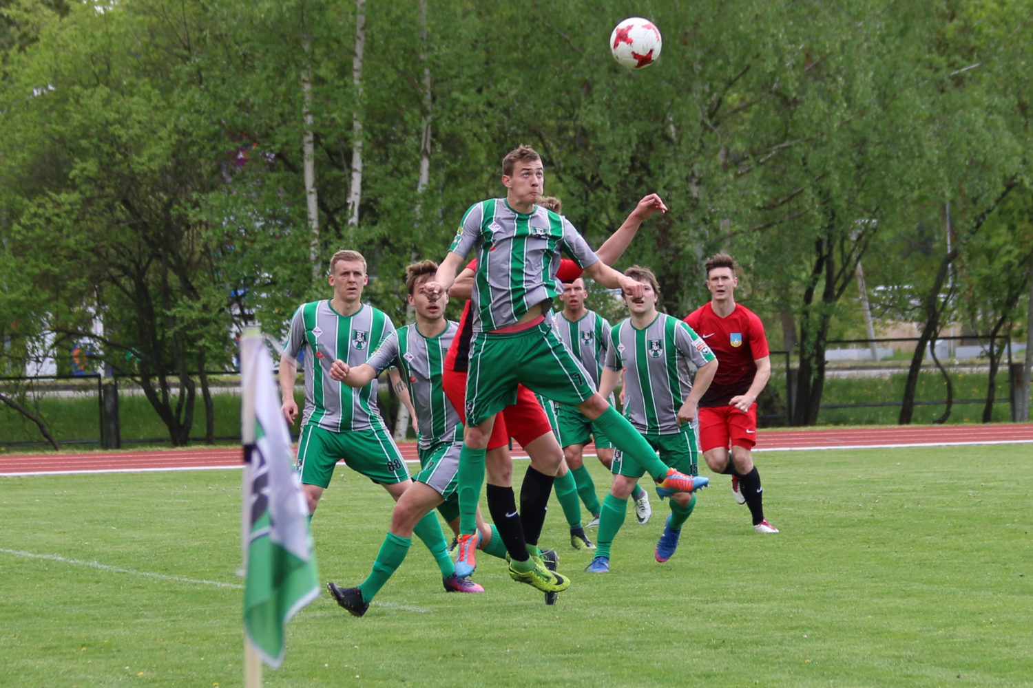 1. līgas futbola spēle /FOTO/