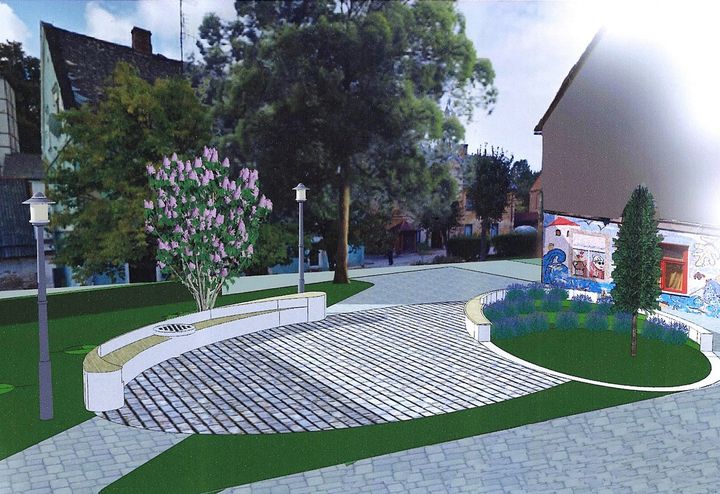 Labiekārtos skvēru Lielajā ielā Kandavā