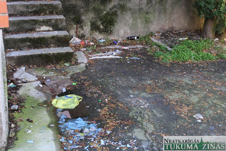 Satraukums par nekārtību aiz tirgus paviljona Tukumā