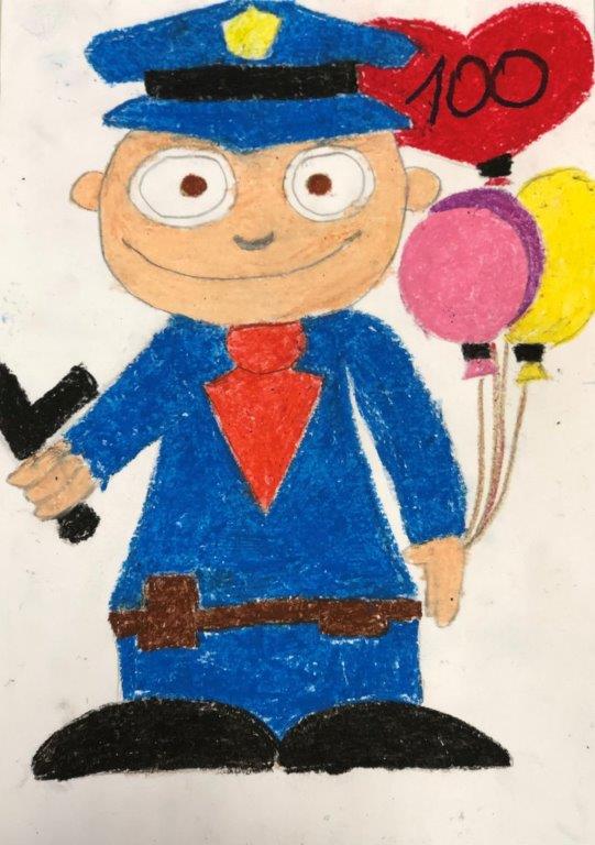 Bērni zīmē policistus