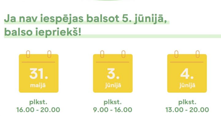Pašvaldību vēlēšanās iepriekšējā balsošana notiks 31. maijā, 3. un 4. jūnijā   