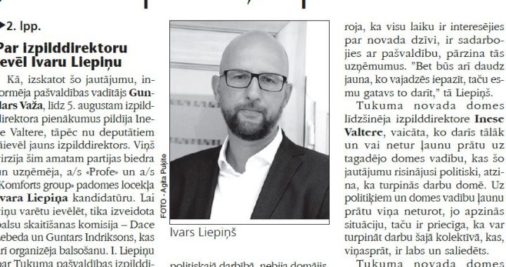 Jauns deputāts, izpilddirektors, pārvaldes vadītājs