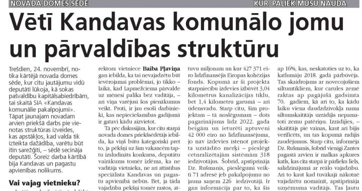 Vētī komunālo jomu un pārvaldības struktūru