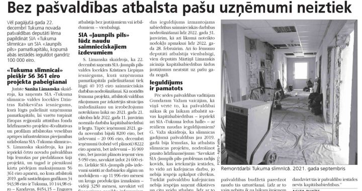 Bez pašvaldības atbalsta pašu uzņēmumi neiztiek