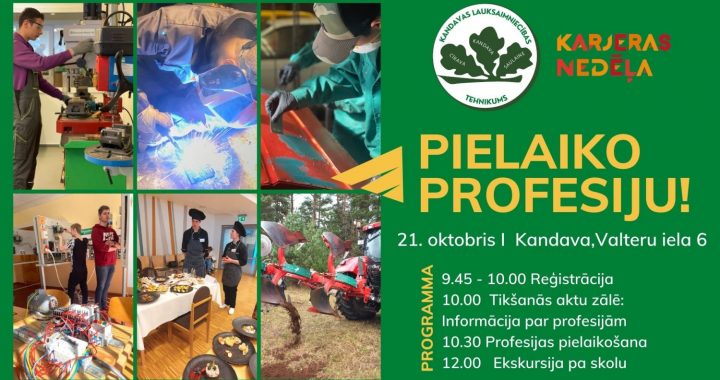 Kandavas lauksaimniecības tehnikums aicina uz “karjeras dienām”