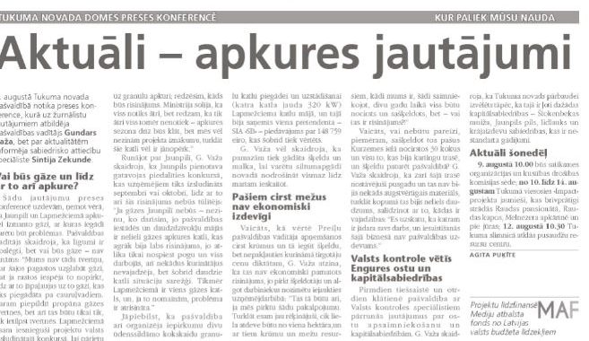 Aktuāli – apkures jautājumi