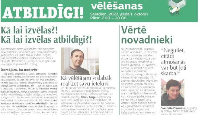 Ceļā uz vēlēšanām