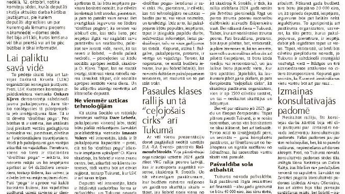 Gatavojoties rallijam un domājot par senioriem