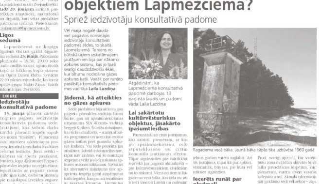 Kā būs ar apkuri, vēsturiskiem objektiem Lapmežciemā?