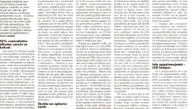 Kā Tukuma novadā jaunajā apkures sezonā kurinās un kā taupīs?!