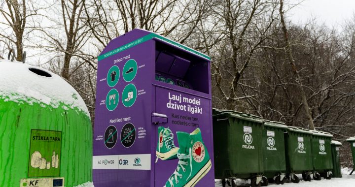 Pilsētā un arī pagastos uzstādīti konteineri tekstilam un apaviem