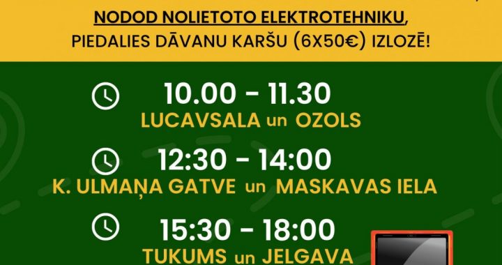 18. martā būs iespēja bez maksas utilizēt nederīgās elektroiekārtas