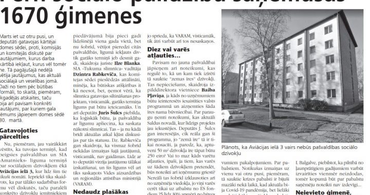 Pērn sociālo palīdzību saņēmušas 1670 ģimenes