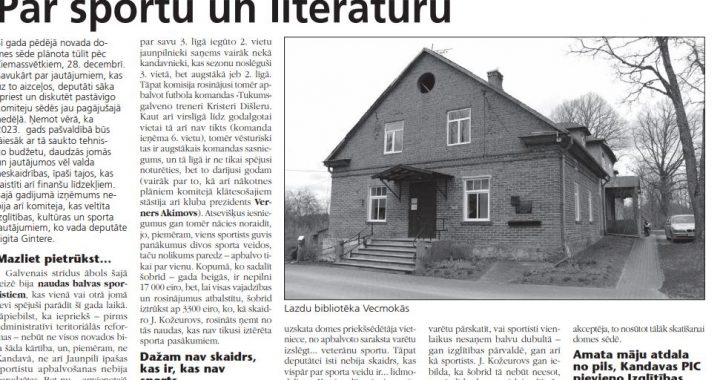 Par sportu un literatūru