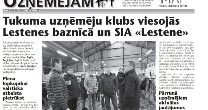 Tukuma uzņēmēju klubs viesojās Lestenes baznīcā un SIA «Lestene»