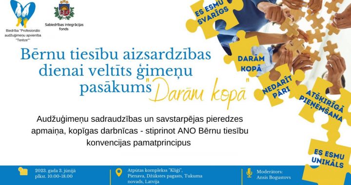 3. jūnijā notiks Bērnu tiesību aizsardzības dienai veltīts pasākums “Darām kopā”