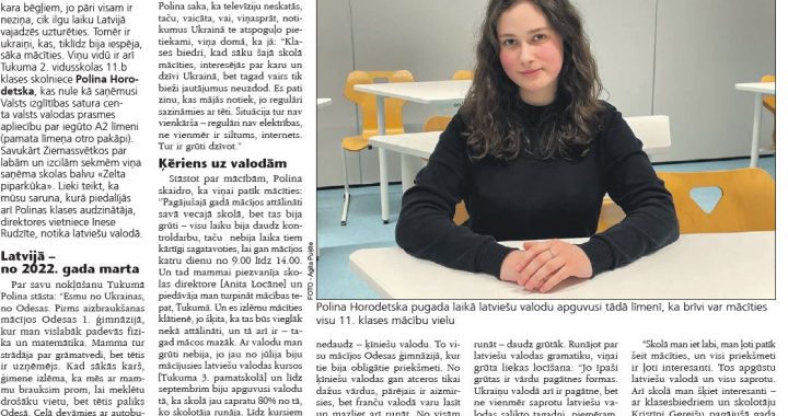 Polina latviešu valodu apguvusi pusgada laikā