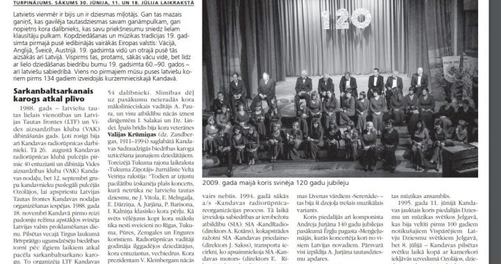 Trīs Dziesmu svētki Kandavas novadā