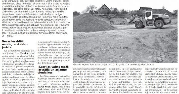 Vai dome gatava piekāpties karjeru izstrādātājiem?