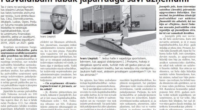 Pašvaldībām labāk jāpārrauga savi uzņēmumi