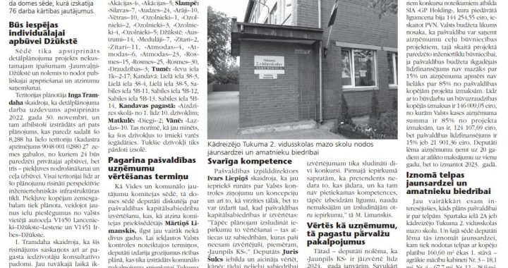 Diskutē par īpašumiem un pašvaldības uzņēmumiem