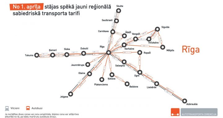 Jaunas biļešu cenas autobusiem un vilcieniem