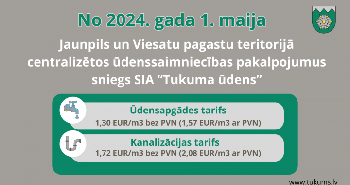 Jaunpils un Viesatu  pagastu ūdenssaimniecības pārņem «Tukuma ūdens»
