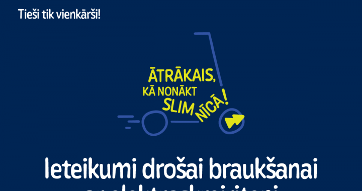 Skaidrā, ar ķiveri un bez pasažieriem: Valsts policijas ieteikumi drošai braukšanai ar elektroskrejriteni