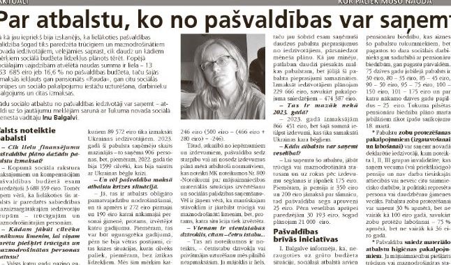 Par atbalstu, kuru no pašvaldības var saņemt novada iedzīvotāji!