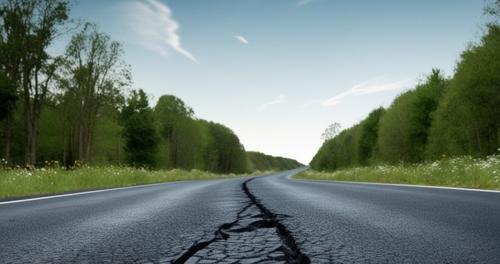 Ceļš sabrūk visu acu priekšā…