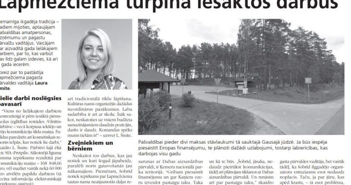 Lapmežciemā turpina iesāktos darbus