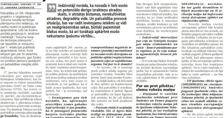 Par karjeriem un ciemu robežām 