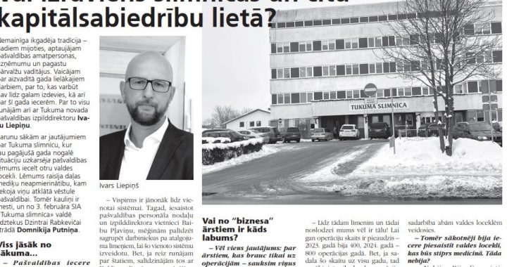 Vai izrāviens slimnīcas un citu kapitālsabiedrību lietā?