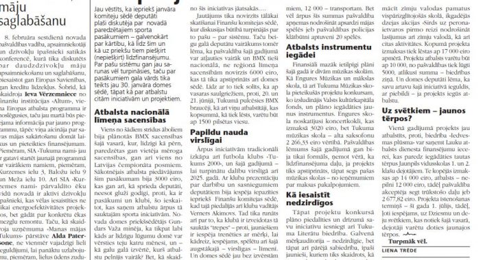 Par projektiem un notikumiem