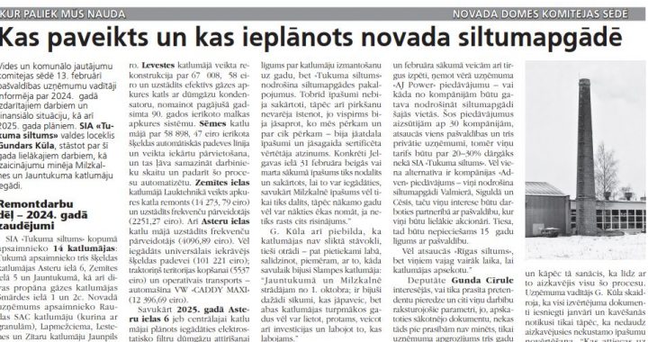 Kas paveikts un kas ieplānots  