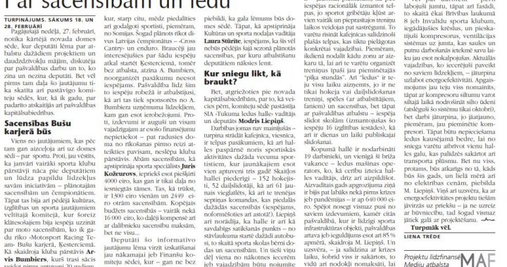 Par sacensībām un ledu