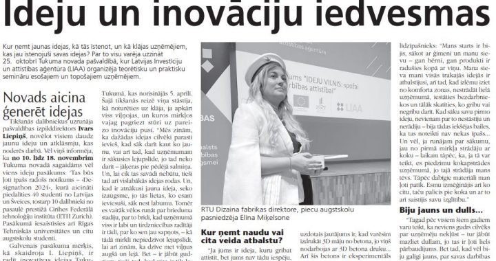 Ideju un inovāciju iedvesmas konference Tukumā
