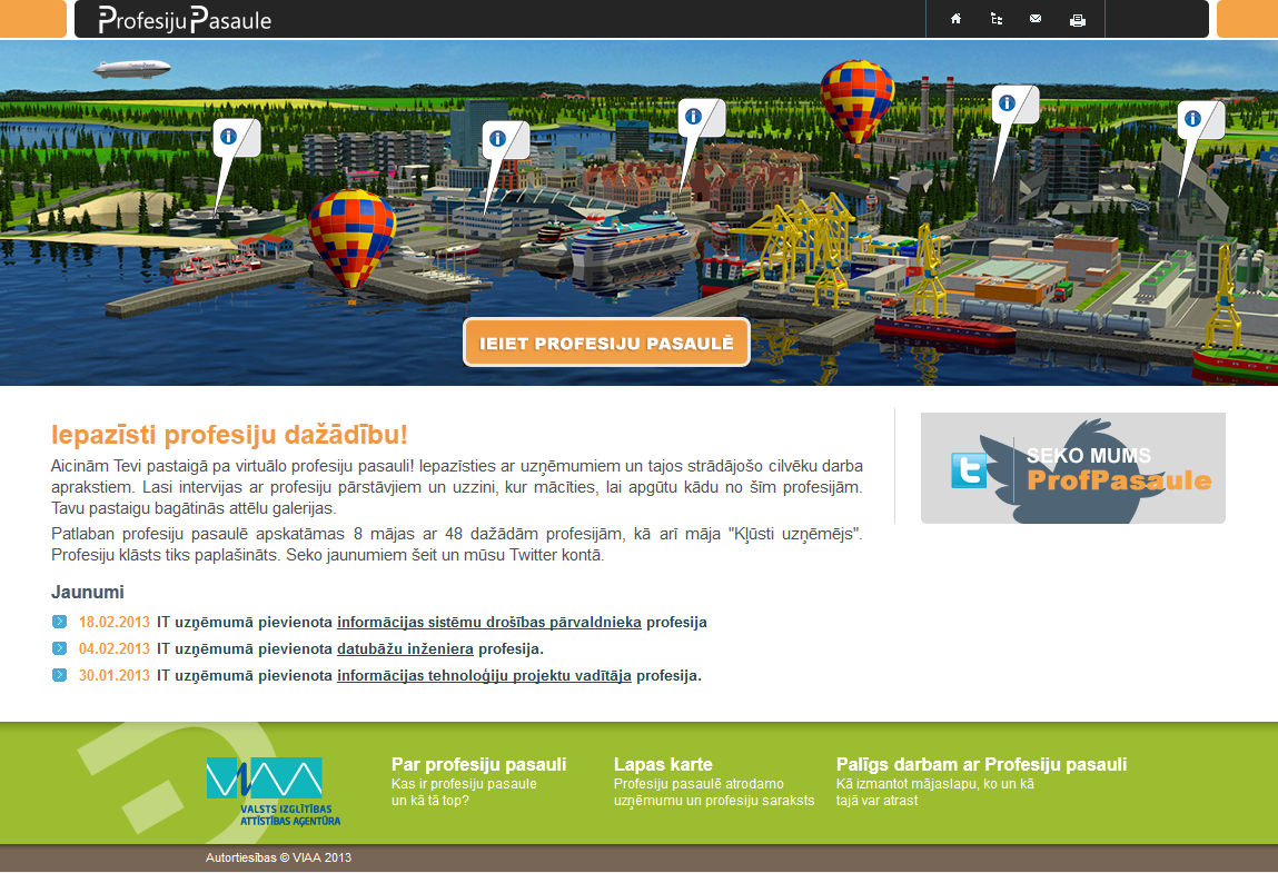 Jaunieši virtuāli var iepazīt savu nākotnes profesiju