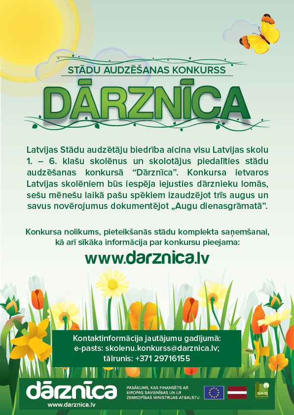 Skolas aicinātas piedalīties stādu audzēšanas konkursā «Dārznīca»