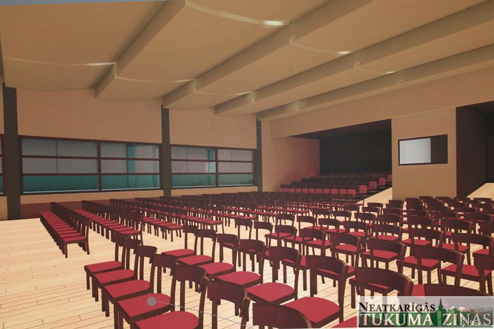 Studenti piedāvā četrus variantus, kā varētu izskatīties Zemgales vidusskolas aktu zāle
