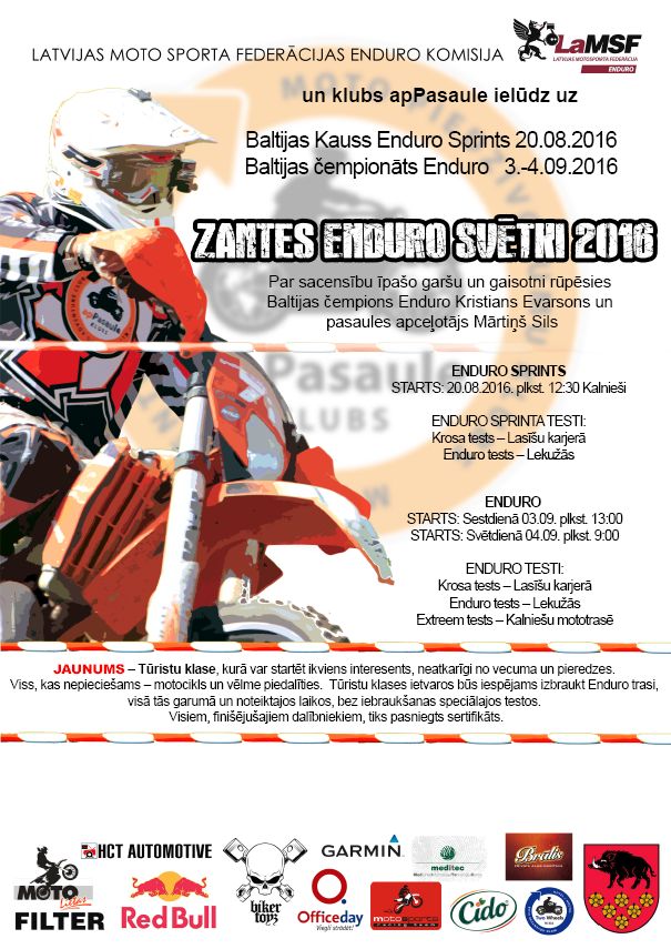 Titulētais Kristians Evarsons ielūdz uz enduro svētkiem Zantē