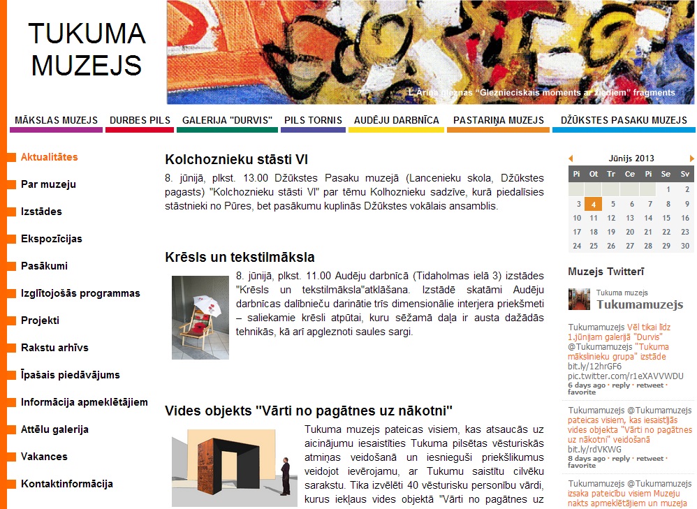 Tukuma muzejam jauna mājas lapa